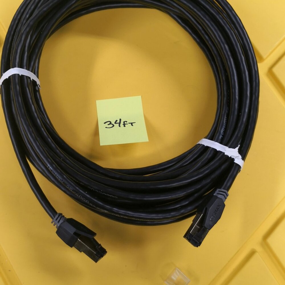 34ft Cat 8 Ethernet RJ45 LAN Cable 40Gbps Patch Network Gold Plated. Tesmax